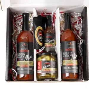 Bloody Mary gift box with hot sauce.
