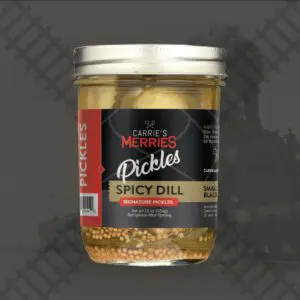 Jar of spicy dill pickles