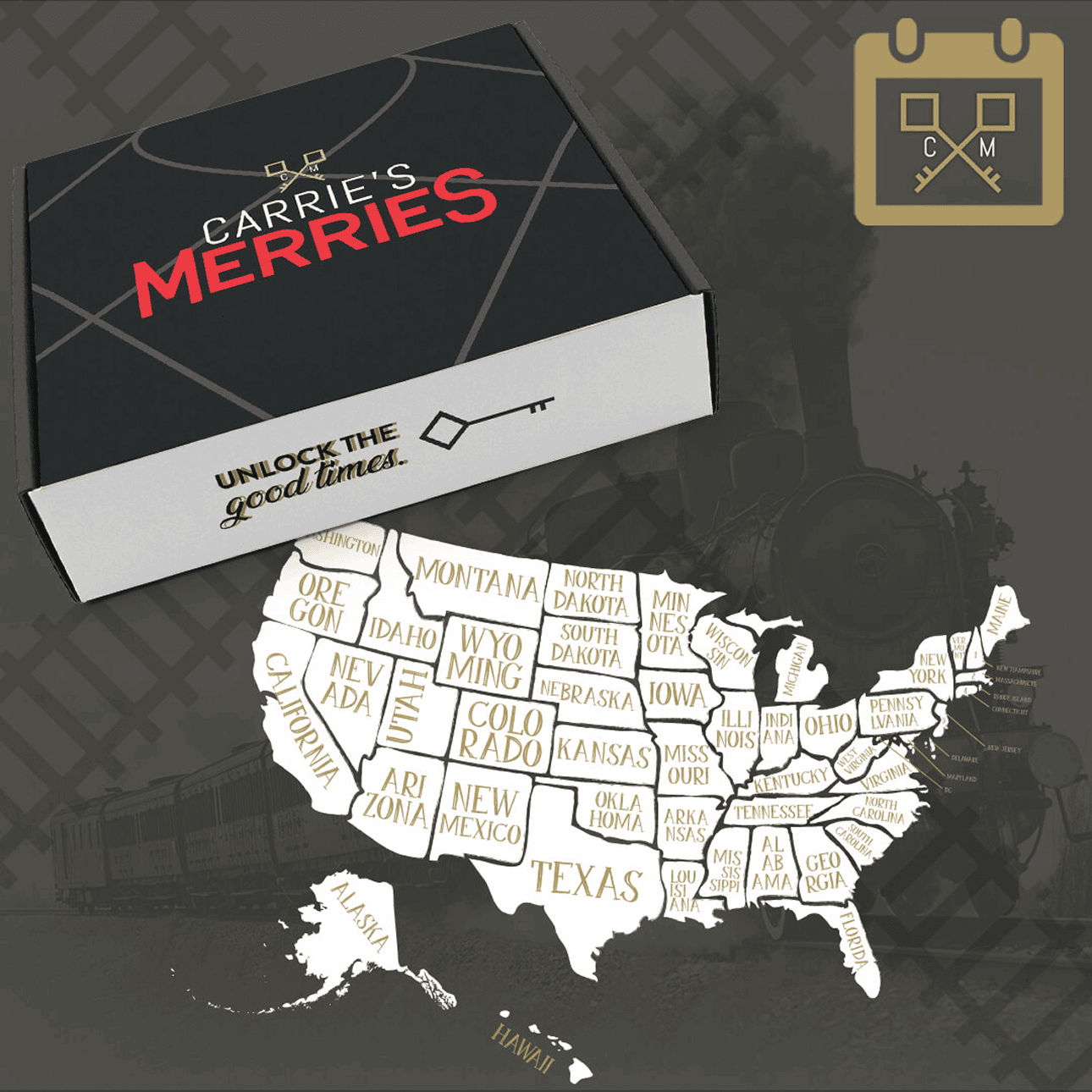 Game box with U.S. map design